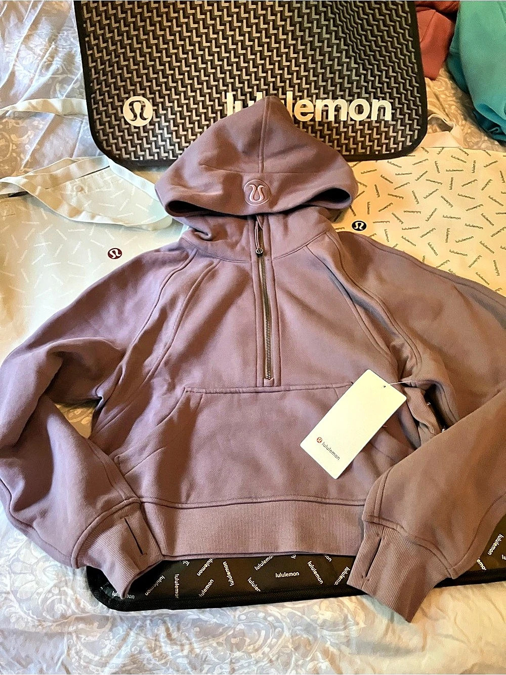 NWT Lululemon Scuba Oversized Half-Zip Hoodie, XS/S, PURPLE ASH